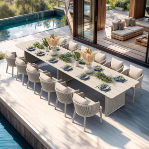 PURPLELEAF | Nordic Outdoor Dining Table and Chairs Aluminium