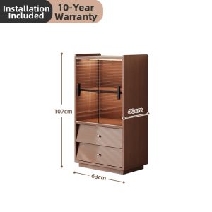 Retro Style Solid Wood TV Cabinet with Storage