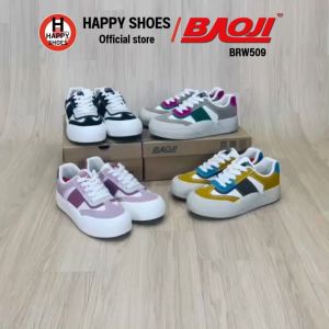 [🥇บาโอจิแท้100%🔢ไซส์37-41🆓ฟรี...ถุงเท้า 1 คู่] BAOJI รุ่น BRW509 รองเท้าผ้าใบหญิง รองเท้ากีฬาหญิง รองเท้าวิ่งหญิง สวย นุ่มเบา สบายเท้า