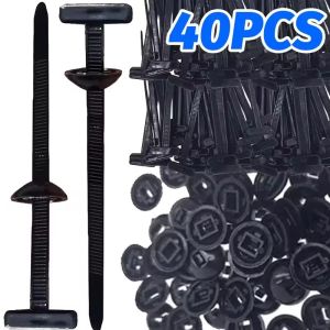 40PCS Universal Nylon Cable Tie Buckle Auto Fastener Screw Replacement Clip Car Fender Trunk Engine Guard Panel Wire Management Secure