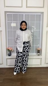 Celana Kulot Bali Motif Animal (sapi zebra) Bahan Rayon Premium Termurah Kekinian
