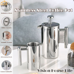 Tầm Nhìn 350Ml/800Ml/1000Ml 304 Thép Không Gỉ Máy pha cà phê French Press Xách Tay phin cà phê pháp ấm tạo áp suất Cắm Trại Cà phê Pha lạnh/Trà Brewer Nồi/Maker