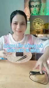 (16 MÀU điều khiền từ xa) Đông hồ a di đà phật- nhất tâm niệm phật- 🙏Decor Home An🙏