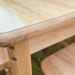 HomeFurni Nordic Style Dining Table Foldable Solid Wood Table Living Room Coffee Table Sofa Side Table Bedroom Center Desk Small Family