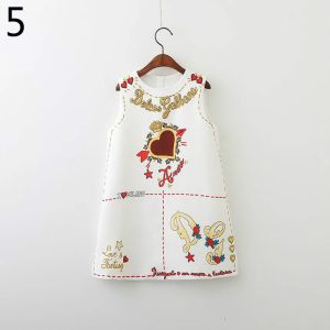 Girls Flower Princess Sundress Love Heart Print Fashion Spring Autumn Vest Dress Baby Clothing E80703