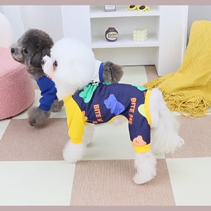 Áo liền quần Chó Mèo vải lưới thun co giãn 2 chiều kèm khoen móc - Hara Pet Store