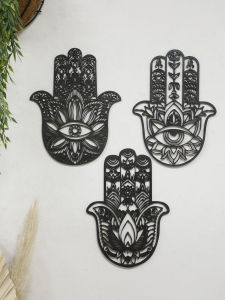 Wooden Gothic Wall Decor Black Hand Hanging Ornaments，with evil eye，Table Centerpieces Home Decor Witchcraft Room Decorations