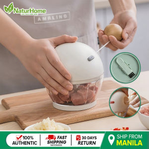NaturHome Household Garlic Mincer Food Processor Manual Chopper Garlic Press Manual Meat Grinder