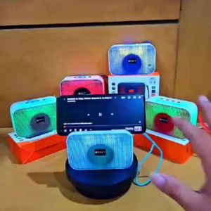 ERRLY A011 Speaker Bluetooth Portable LED RGB Speker Wireless Power Bass TWS 2 IN 1 + Stand Hp