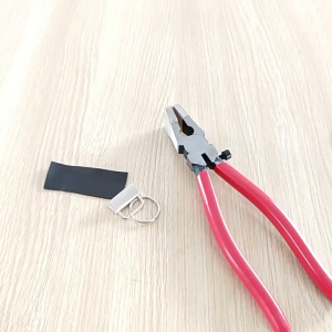 25mm tail clip with 40 silver pieces + pliers hardware keychain woven strap hanging clip