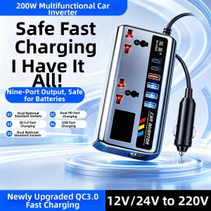 JOYCS | High Power Intelligent Quick Charge Car Inverter 12V/24V to 220V