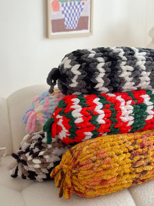 Đồ Thủ Công Bằng Vải Nỉ Sô Cô La Dày Đệm Ghế Sofa Hình Thạch Băng Đệm Xe Hơi Đệm Lưng Trang Trí Phòng Khách