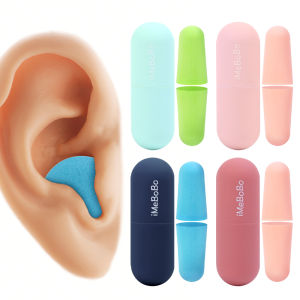 2pcs Soundproof Sleep Anti-Noise Earplugs Swimming Waterproof Soft Sponge Earplugs Reusable Capsule Earplugs