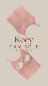 Koey Camisole เสื้อกล้ามยาว สายเดี่ยว คลิปลูกไม้ มีโบกลางอก มีบราในตัว ไม่ต้องใส่บราไม่ต้องติดซิลโคน