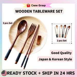 Wooden Tableware Set Wooden Chopsticks & Fork & Spoon