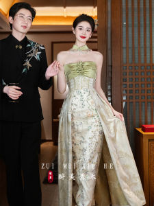 Elegant Wedding Dress Gown for Brides 2025 New Style Off-Shoulder Zipper Design Mid-Waist Polyester Fiber Princess Cut