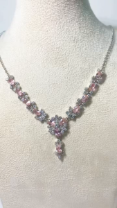 ZECAA Morganite Fine Jewelry Woman Morganite Necklace Pendant With Natural Morganite Stone Jewelry 4*6mm Lady Morganite Pendant