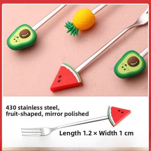 Creative Stainless Steel Fruit Forks for Children Baby Dinner Forks Cute Dessert Forks Cake Picks Home Dining Tableware
