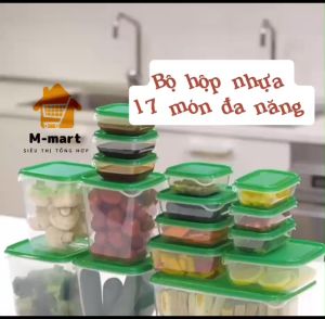 Bộ hộp nhựa 17 món đa năng bộ hộp nhựa cao cấp đựng thực phẩm bảo quản tủ lạnh combo 17 hộp nhựa có nắp cho gia đình
