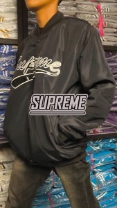 HAPPY Jaket Varsity Baseball Premium Casual Vintage Pria Wanita Full Bordir