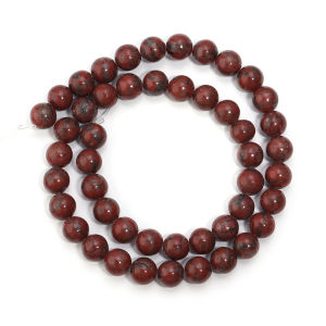 1 String/Lot Natural Stone Sesame Red Jasper Round Loose Beads 15" Strand 4 6 8 10 12MM Pick Size For Jewelry Making Accessories