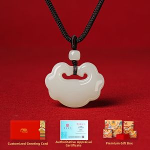 GUGONG UPDATE | New Chinese Style Peace Lock Pendant Jade Necklace