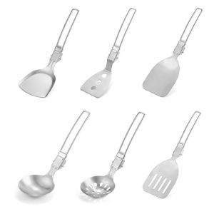 Folding Camping Cutlery Set Strainer/Shovel Picnic Cutlery Set Travel Cooking Set for Travel/Picnic/RV/Camping/BBQ/Party