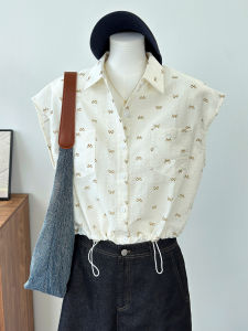 Linen Short Sleeve Shirt Women Summer New Design Thin Short Cotton Linen Top Button up Print Loose Fit Korean Style