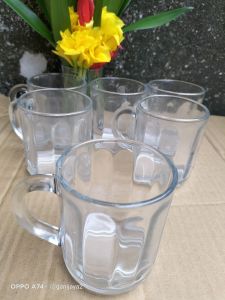 GELAS KOPI/GELAS GAGANG KACA TEBAL/cangkir kopi bahan kaca/gelas