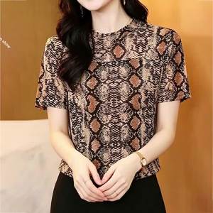 HUAXUNRAN | Áo Thun Tay Ngắn In Hình Lớn
