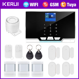 KERUI | KERUI G20 Wifi GSM Tuya Alarm System With Motion Detector Door Sensor IP Camera Wireless Smart Home Security Support Alexa