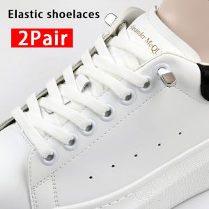No Tie Shoe laces Elastic Laces Sneakers Tennis Flat Shoelaces without ties Kids Adult 8mm Wide Shoelace Shoes Accessories 2Pair