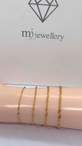 MJ Jewellery 916/22K Gold Wave Chain Bracelet T001