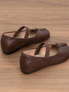 Casual Roman Style Womens Mary Jane Shoes Pig Toe Split Spring Autumn Low Cut 4CM Wedge Heel Fashionable Outerwear