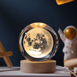 LAMPU HIAS BOLA KRISTAL GALAKSI PLANET SATURNUS LAMPU MEJA BELAJAR ANAK
