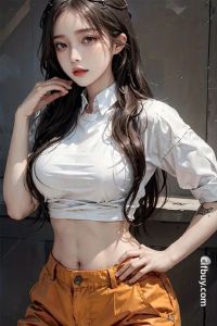 Tranh Treo Tường Kim Loại Phong Cách Công Nghiệp Cổ Điển Hình Cô Gái Retro Mặc Áo Trắng Và Quần Cam Trang Trí Quán Bar Quán Cà Phê Nhà Để Xe Nhà Ở