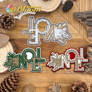 Original Christmas Flowers and Leaves Words NOEL Title Metal Cutting Dies Scrapbooking Decorative Embossing