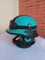 HELM RETRO NAZI DENGAN KACAMATA HITAM KOMBINASI HIJAU TOSCA MUDA. 