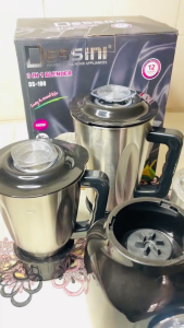 Heavy Duty 3-in-1 Stainless Steel Countertop Blender Set – Professional Power Mixer & Grinder with 3 Specialized Jars for Smoothies Spices and Food Prep
