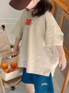 Girls Summer Outfit Set 2025 New Thin Simple Style Childrens Printed Short Sleeve T-shirt Shorts Two-piece Set Summer Kids Clothes