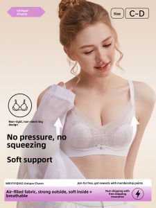 WEIYIQIAO | Soft Support Breathable Crystal Cup Bra Wireless Seamless Underwear Prevent Sagging Nylon Fabric Fixed Strap Sweet Style For Young Women
