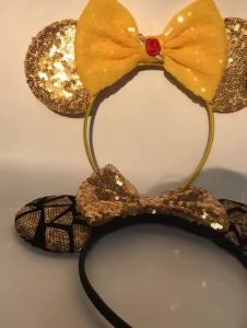 Beauty Girl and The Beast Hairbands for Girl Enchanted Rose Ears Hair Accessories Women Festival Cute Crown Bow Headband Kids