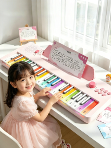 QU RAN | keyboard piano Children Rainbow Electronic Piano for Beginners Educational