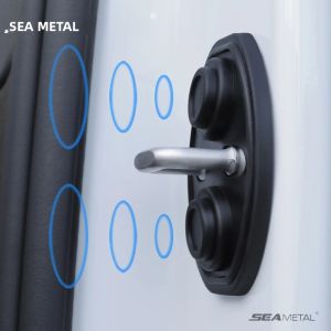 SEAMETAL 4 Miếng Đệm Silicon Giảm Chấn Khóa Cửa Xe Cách Âm Bảo Vệ Cửa Xe - Miếng Dán Cửa Xe Bền Chắc