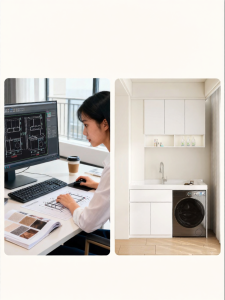 BEIQIVI | Custom Combined Laundry Cabinet with Washboard