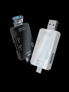OTG Card ReaderUSB2.0 Card Reader SD Card Mirco SD Card USB2.0*2Type CMicro USB U Disk Mobile Phone Reader Desktop Laptop Data Reader Writer Storage Micro SD/TF Compact Flash Card Reader with 2 in 1 USB/Type C【Ready to Stock】