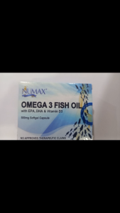 NUMAX Omega 3 Fish Oil with EPA DHA & Vitamin D3 (500mg.Softgel Capsule)- FDA APPROVED