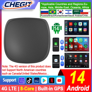 CHEGIT 8-Core Android 14 TV Box 5-In-1 Wireless CarPlay Wireless Android Auto AI BOX For For Netflix Youtube Car Accessories