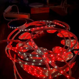 Lampu LED Strip 220V Merah Putih SMD 3528 5-30 Meter Siap Pakai • Tahan Air Outdoor & Indoor • Dekorasi Rumah Taman Warung