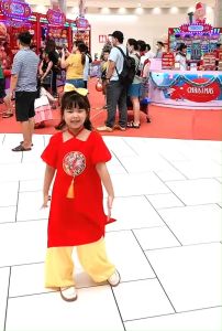 Set áo dài cách tân cho bé gái đi tết ( tặng 1 băng đô ) BITIKKIDS đỏ và vàng 0 đến 9 tuổi